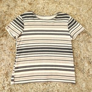 Croft & Barrow The Classic Tee Horizontal Striped Short Sleeve T-shirt‎ Size Med
